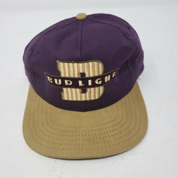 Vintage Bud Light King of Beers Mens OS Snapback Hat Cap Beer USA B Logo 90s